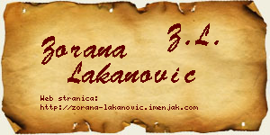 Zorana Lakanović vizit kartica